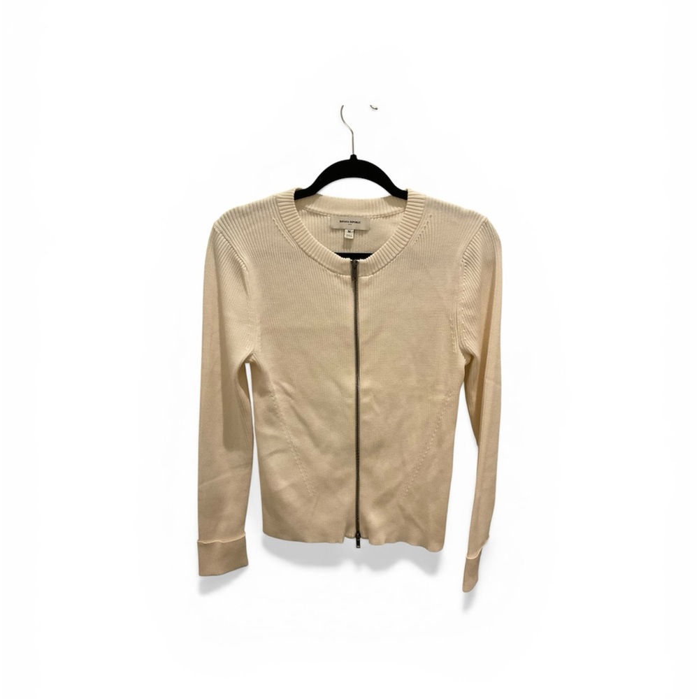 Banana Republic Factory Cream Zip-Front Cardigan Sweater
